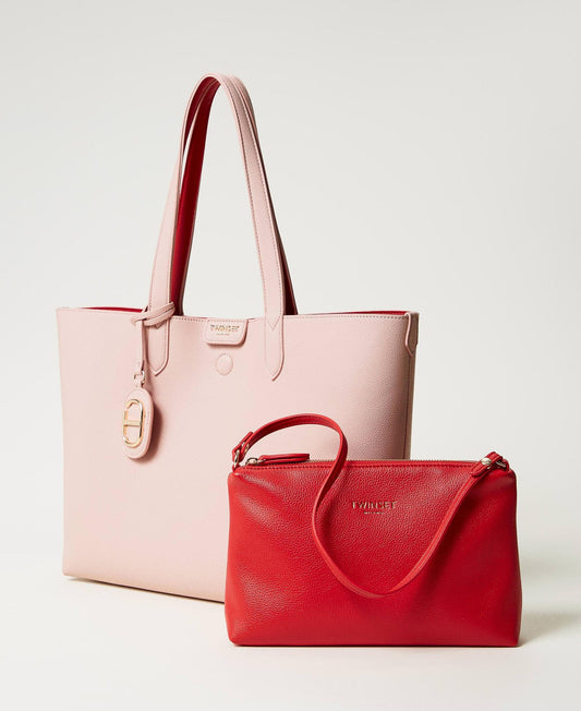 TWINSET Borsa Donna Shopping 251TB7300 Rosa P. Rosso