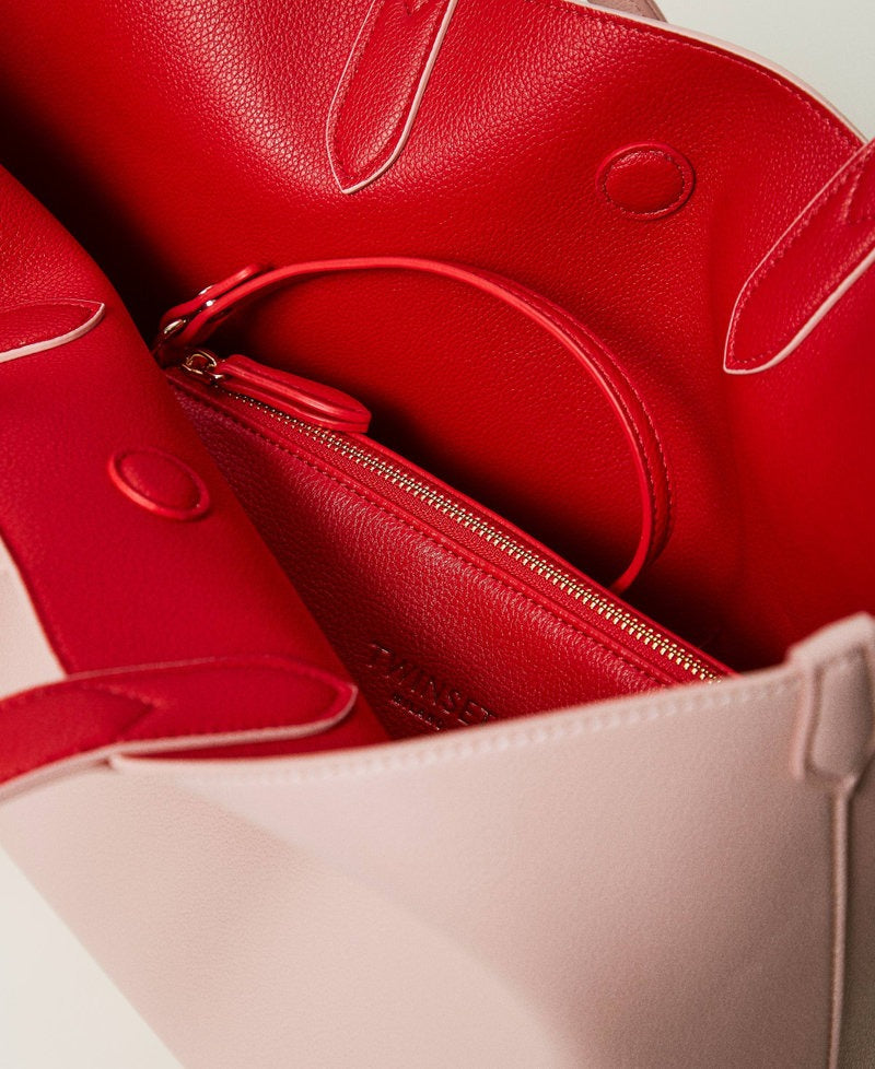 TWINSET Borsa Donna Shopping 251TB7300 Rosa P. Rosso