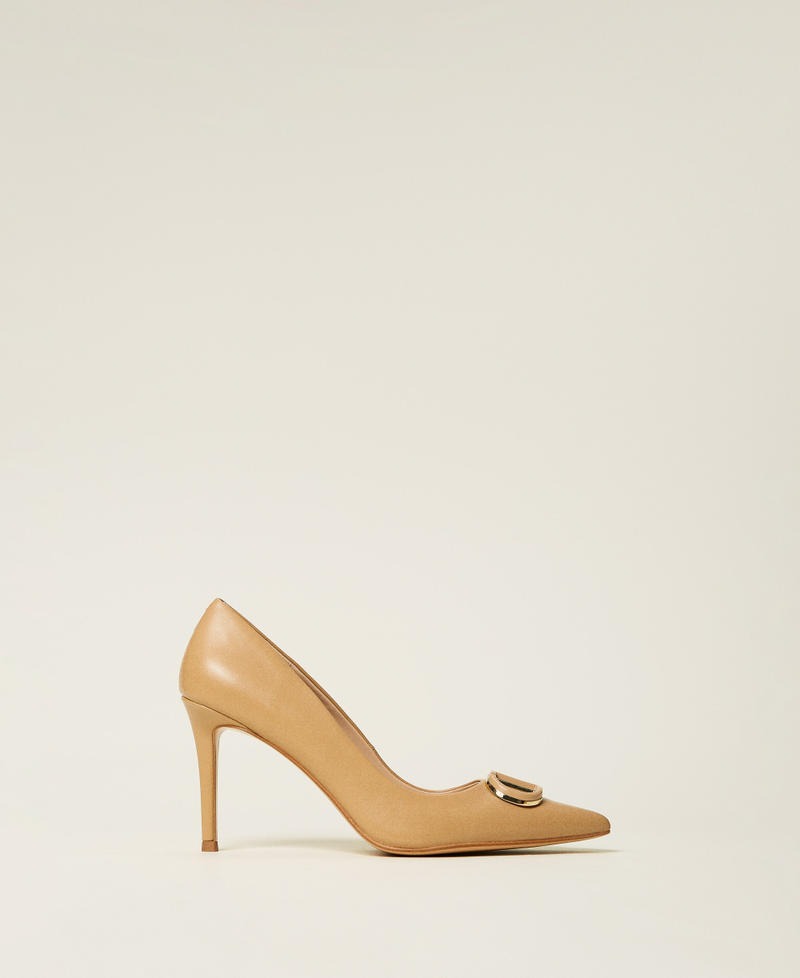 TWINSET Decollete Donna in Pelle Oval T 251TCP060 Camel