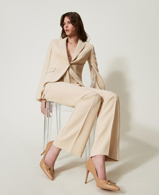 TWINSET Decollete Donna in Pelle Oval T 251TCP060 Camel
