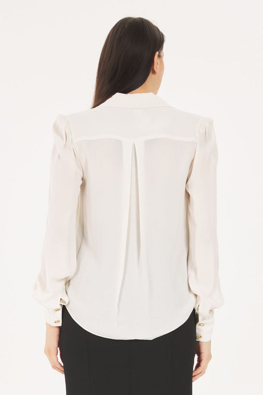TWINSET Blusa Donna con arricciature e catena Oval T 252TP2291 Giglio