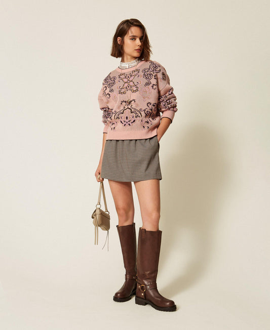 TWINSET Maglia in misto lana jacquard 262TP3483 Jacquard Peachy Keen