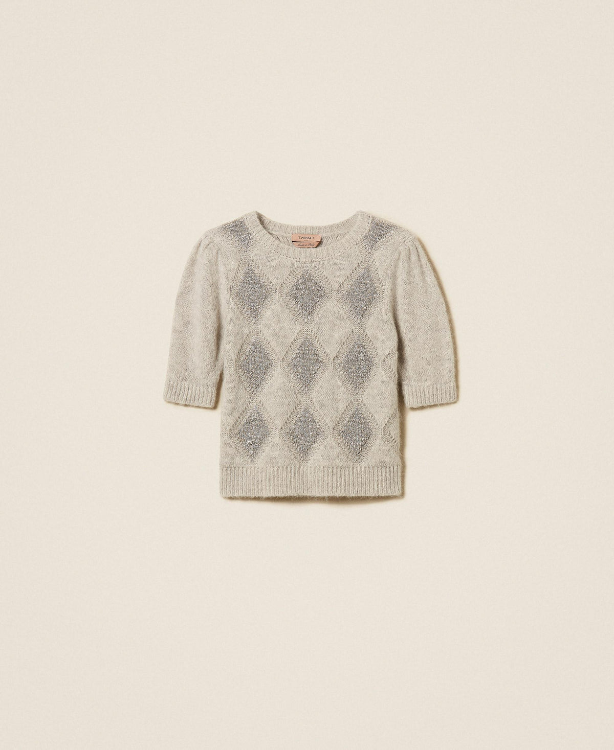 TWINSET Maglia di misto lana con lurex 262TT3171 Grigio Chiaro Melange