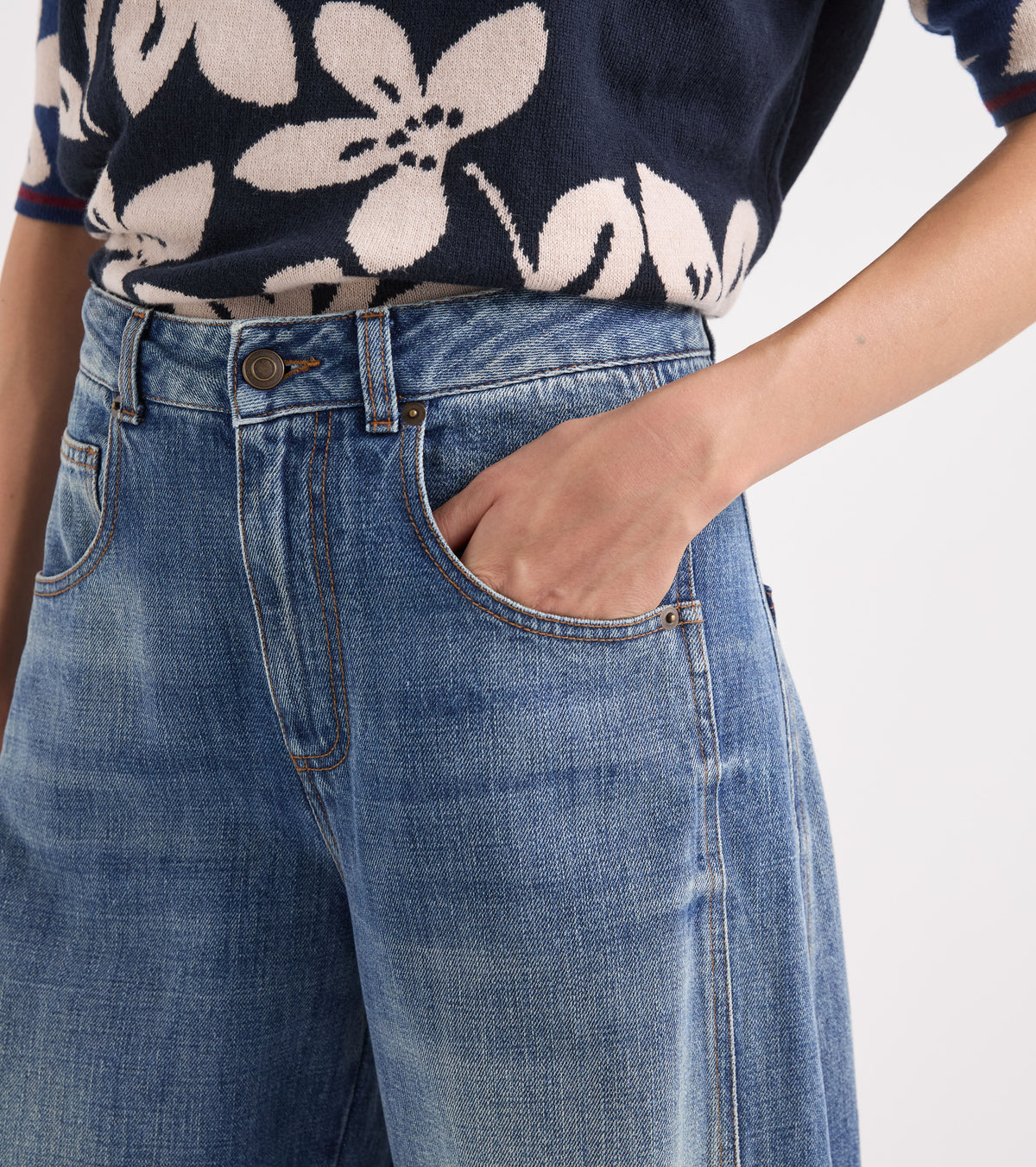 ALESSIA SANTI Jeans Pantaloni wide leg 621SD26014 Unico