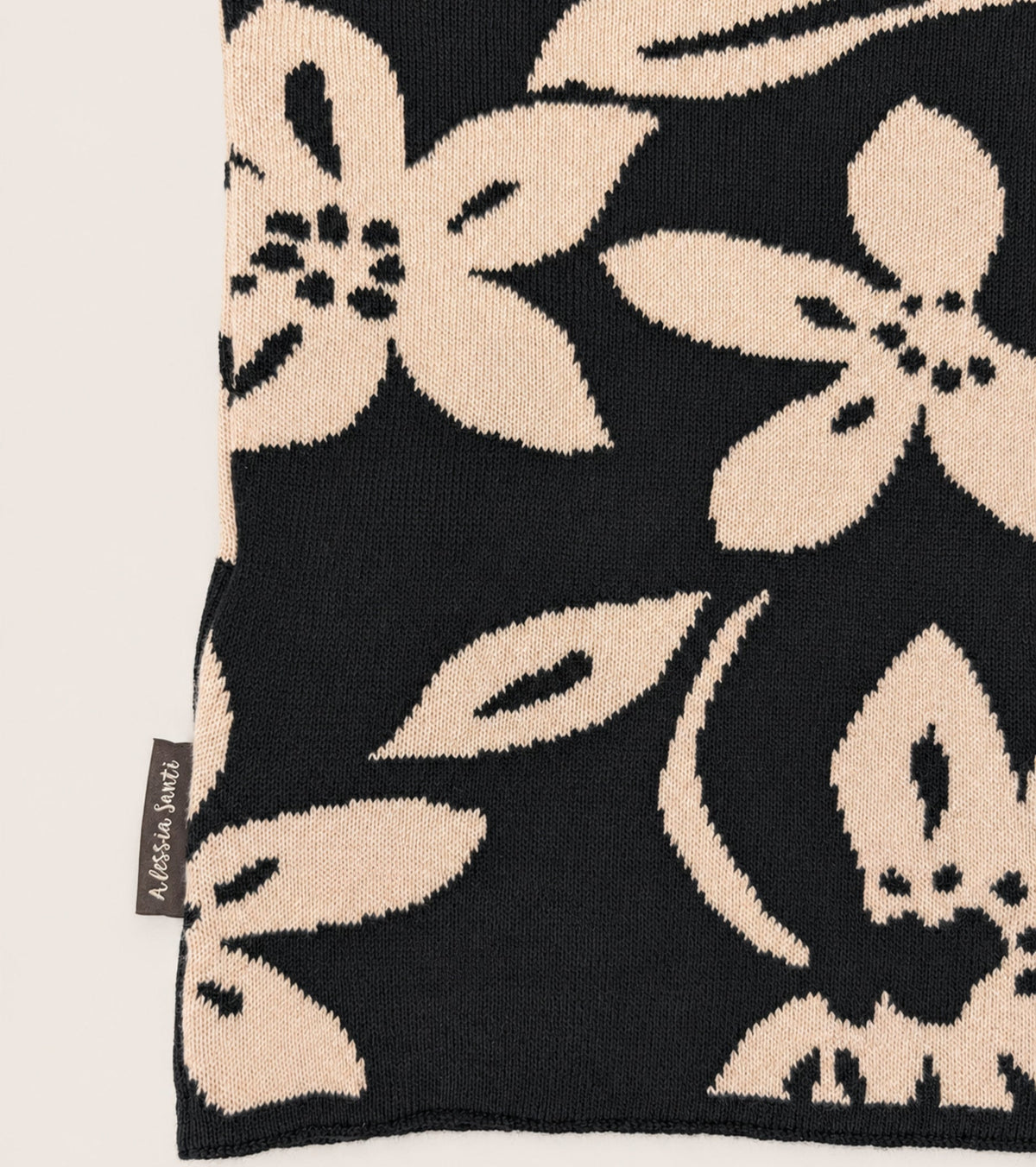 ALESSIA SANTI Scaldacollo in maglia floreale 621SD93002 Nero Beige