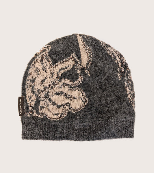 ALESSIA SANTI Berretto beanie in cotone e alpaca 621SD93003 Grigio Beige