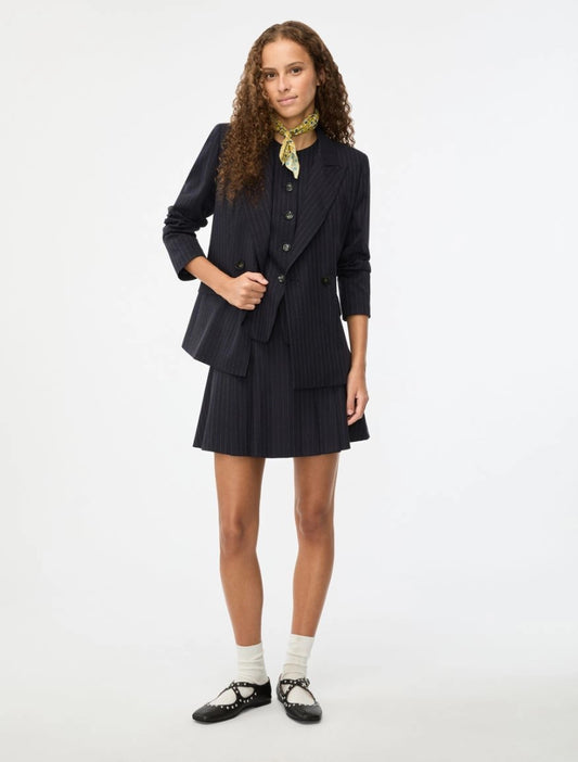 I BLUES Blazer Doppiopetto in Misto Viscosa IBLIDONEO Gessato Blue