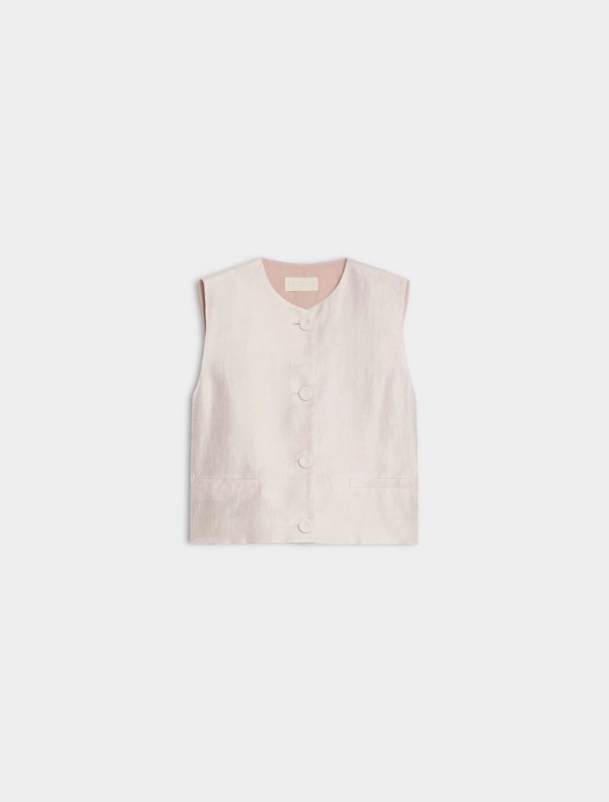I BLUES Gilet in Raso Misto Lino Effetto Bagnato IBLALBERO Rosa