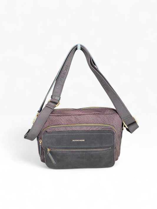BORBONESE Borsa B-Club Camera Case Medium 91010345 0288 269 Cioccolato Caffè