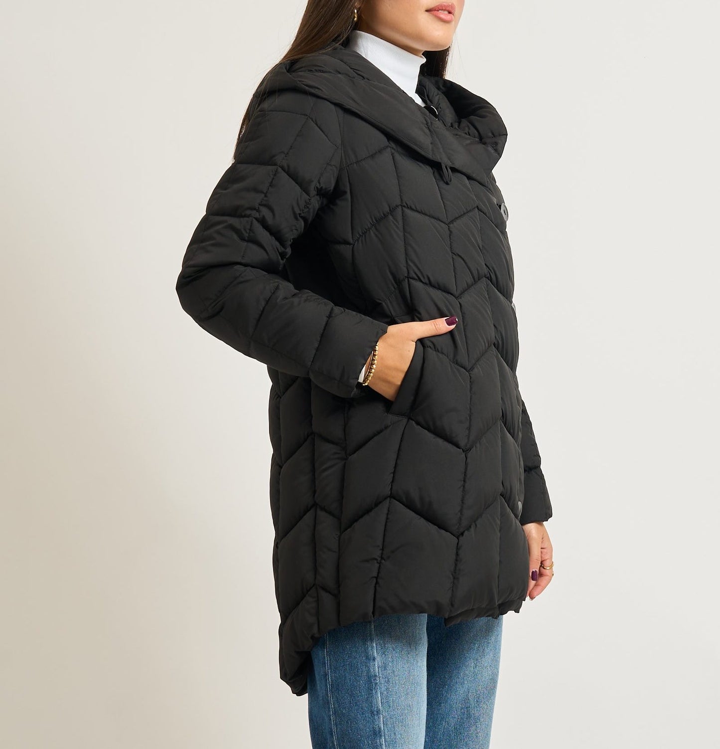 ALESSIA SANTI Piumino Donna 3/4 Sintetico 521SD35023 Nero Diamante