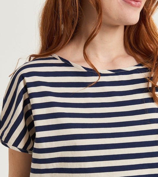 ALESSIA SANTI T-Shirt Rigata 511SD64009 Blu Beige