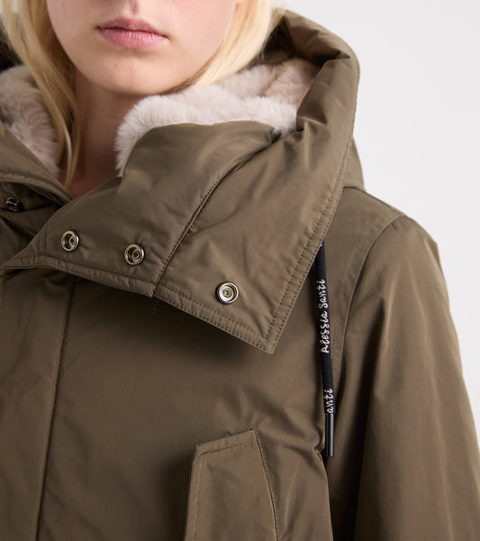 ALESSIA SANTI Parka in tessuto tecnico imbottito check 621SD35048 Army