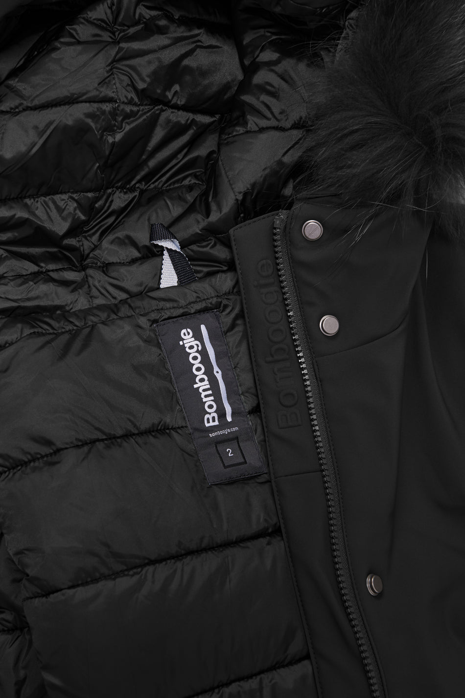 BOMBOOGIE Parka Donna Vienna jacket in softshell antivento CW144PNSR6 Black 703