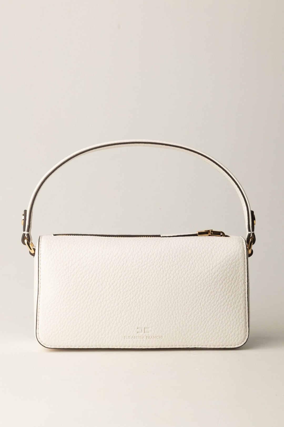 ELISABETTA FRANCHI Borsa a spalla con logo BS55A56E2 Milk