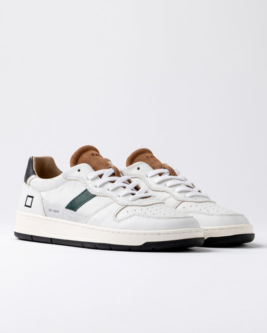 D.A.T.E. Sneakers Uomo COURT 2.0 VINTAGE White Cuoio