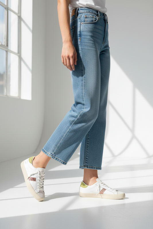 D.A.T.E. Sneakers Donna HILL LOW CALF White Kiwi