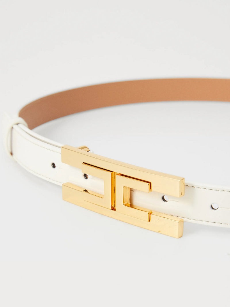 ELISABETTA FRANCHI Cintura con logo CT72S57E2 Milk
