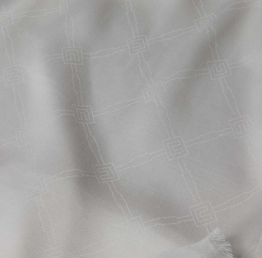 ELISABETTA FRANCHI Sciarpa Pashmina grande con rombi jacquard SC03F51E2 Avorio