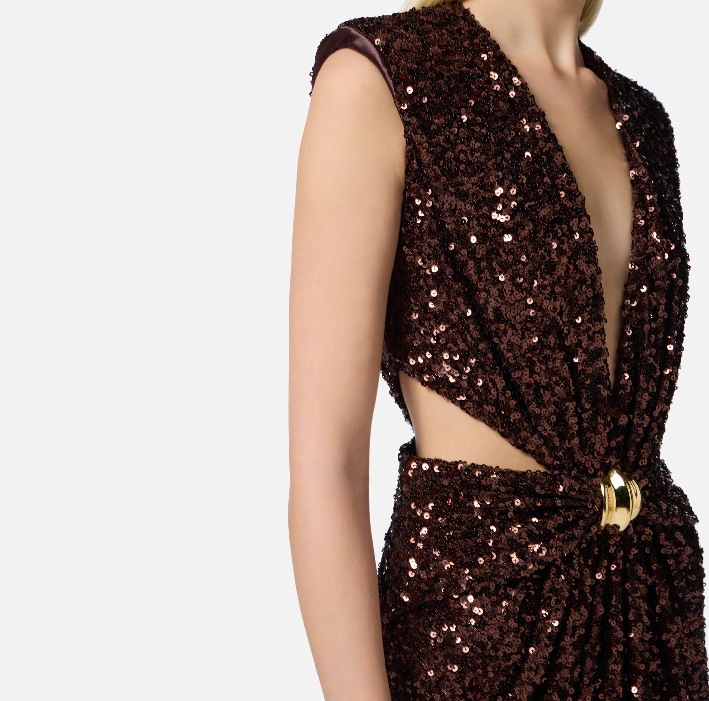 ELISABETTA FRANCHI Abito Red Carpet ABR4852E2 Cacao
