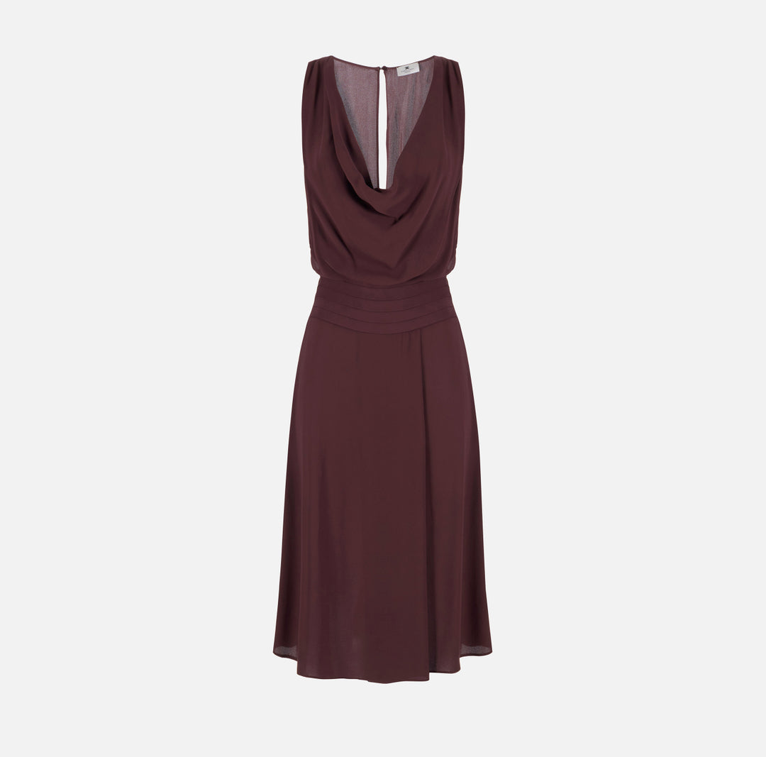 ELISABETTA FRANCHIAbito in georgette di viscosa AB88461E2 Cacao