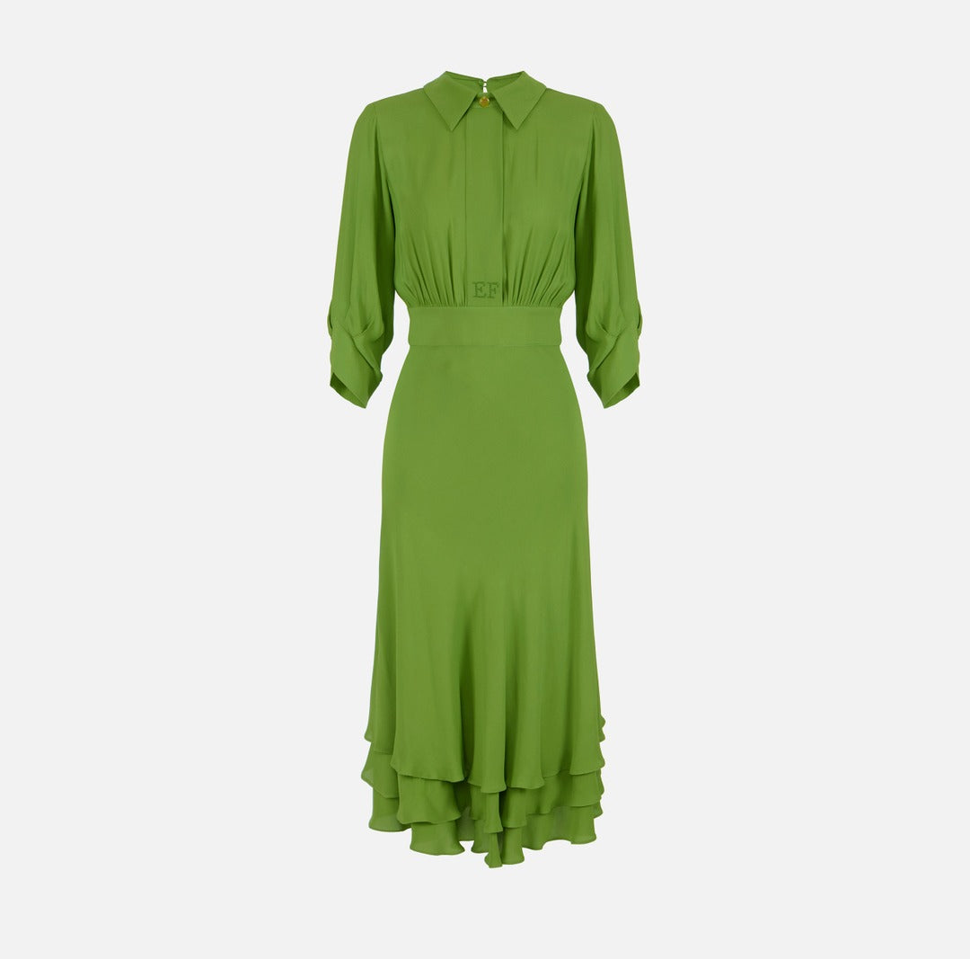 ELISABETTA FRANCHI Viscose Georgette Dress AB92361E2 Aloe