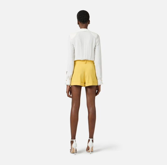 ELISABETTA FRANCHI Body in georgette di viscosa CB00261E2 Avorio