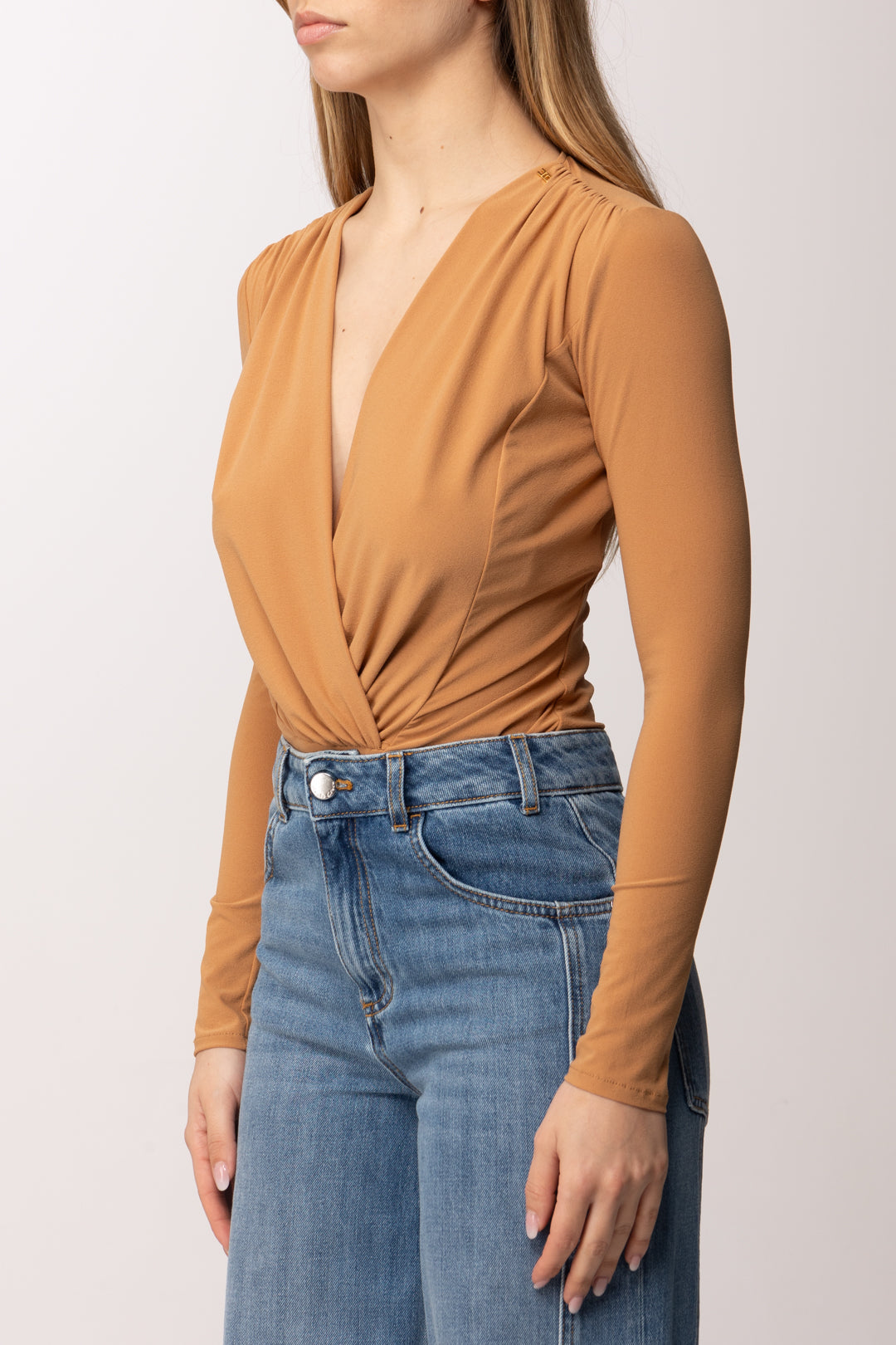 ELISABETTA FRANCHI Body in georgette Stretch BO03161E2 Suede