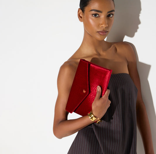 ELISABETTA FRANCHI Borsa Tracolla in velluto con stampa cocco BS27A67E2 Red Passion