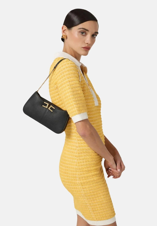 ELISABETTA FRANCHI Borsa a spalla con dettaglio logo BS93A61E2 Nero