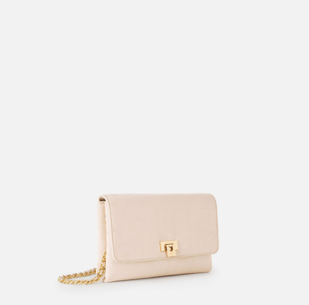 ELISABETTA FRANCHI Borsa a tracolla in suede BS64A61E2 Vaniglia