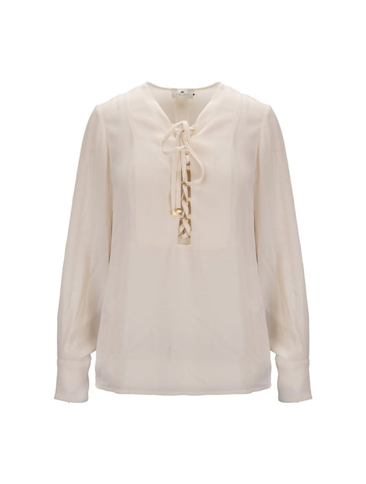 ELISABETTA FRANCHI Camicia in georgette CA00351E2 Burro