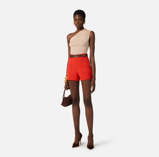ELISABETTA FRANCHI Top con zip laterale CN00962E2 Nude