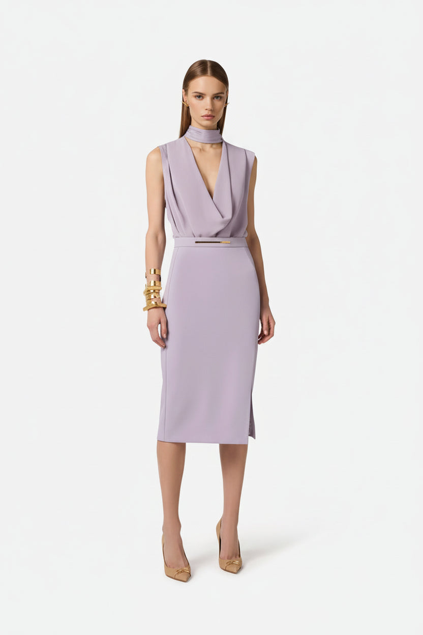 ELISABETTA FRANCHI Top in georgette di viscosa CA13461E2 Lilla