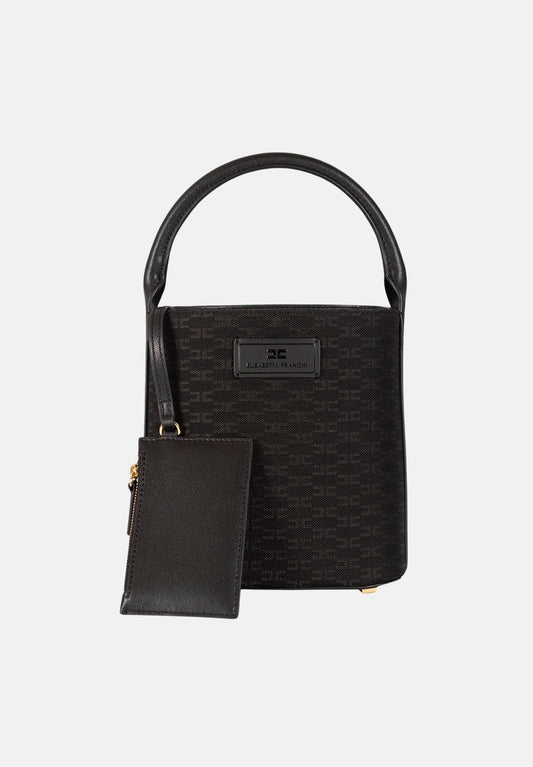 ELISABETTA FRANCHI Borsa Piccola Secchiello in tessuto BS02A66E2 Nero