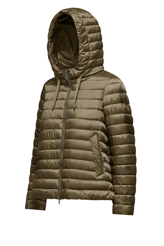 BOMBOOGIE Piumino Donna in nylon cire GW9616TDL Hazelnut 184