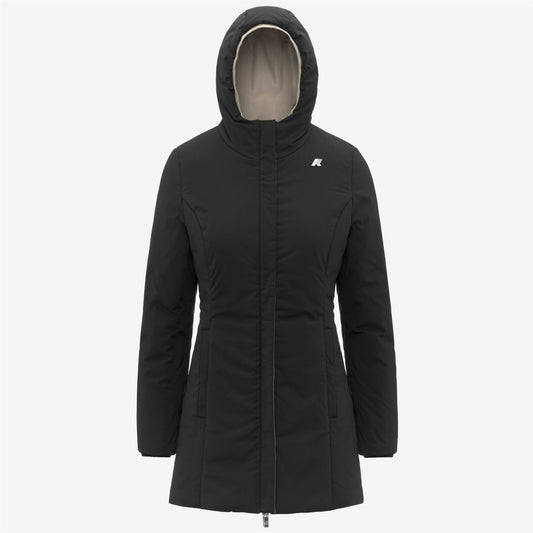 K-WAY Giaccone Donna DENISE ST WARM DOUBLE K6128UW Beige Cashmere Black Pure BCF
