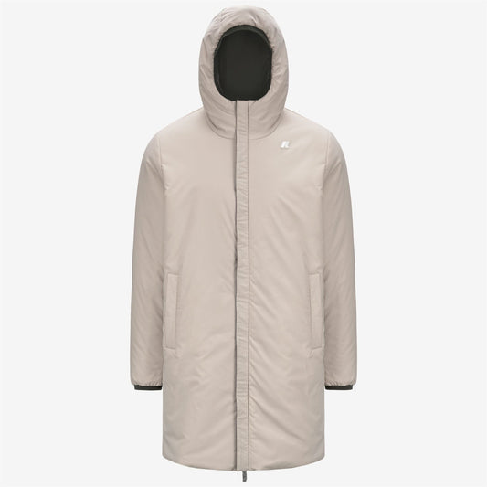 K-WAY Giaccone Uomo JACOB ST WARM REVERSIBLE K6128WW GREEN B BEIGE G ASB