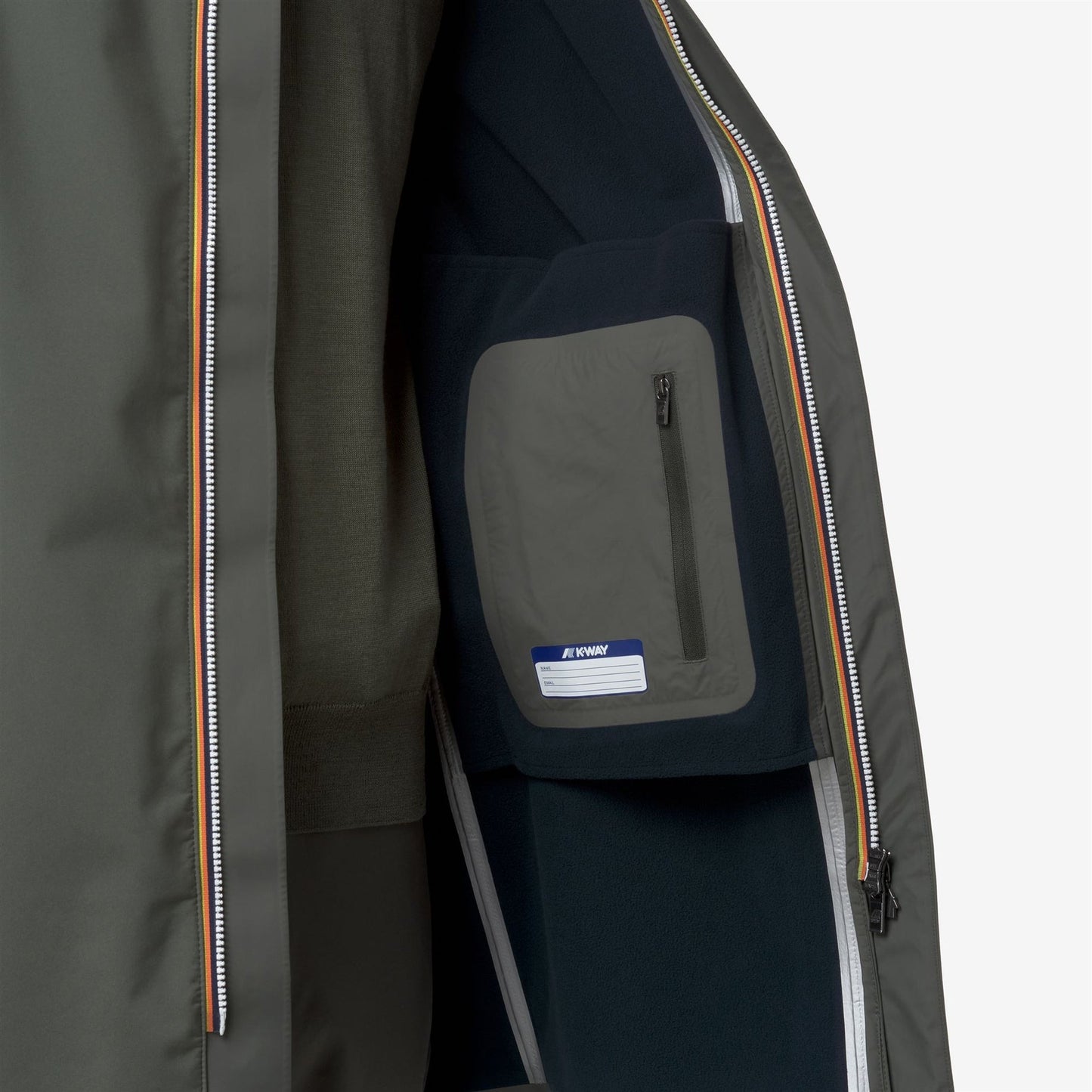 K-WAY Giaccone Uomo THOMAS BONDED K7126WW Green Blackish Blue Depth AF0