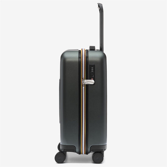 K-WAY Unisex rigid trolley with 360° wheels EUDOXIE LOGO K81372W Green Blackish WMR