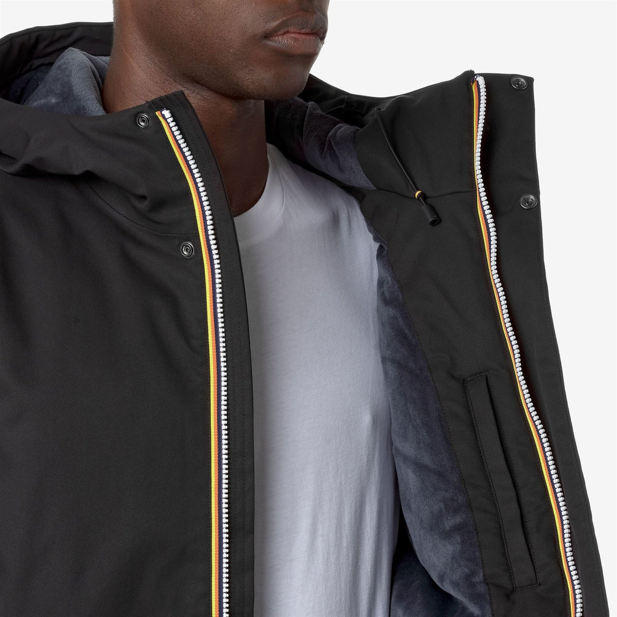 K-WAY Giubbino Uomo JACKO TWILL MARMOTTA K8133DW Black Pure Blue A AL8
