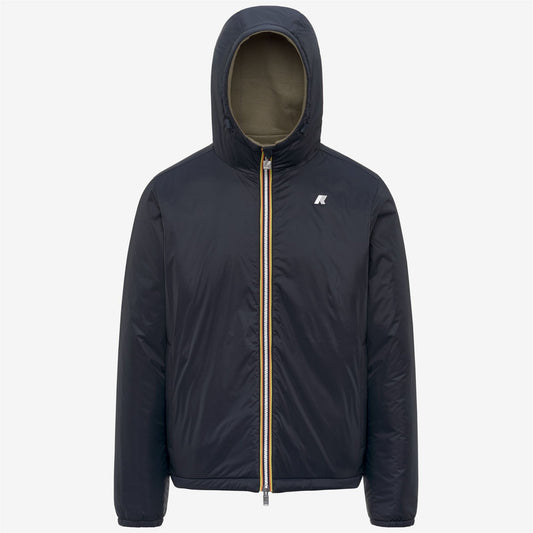 K-WAY Giubbino Uomo JACK SPACER NYLON DOUBLE K8142YW Green Army Blue Deph D07