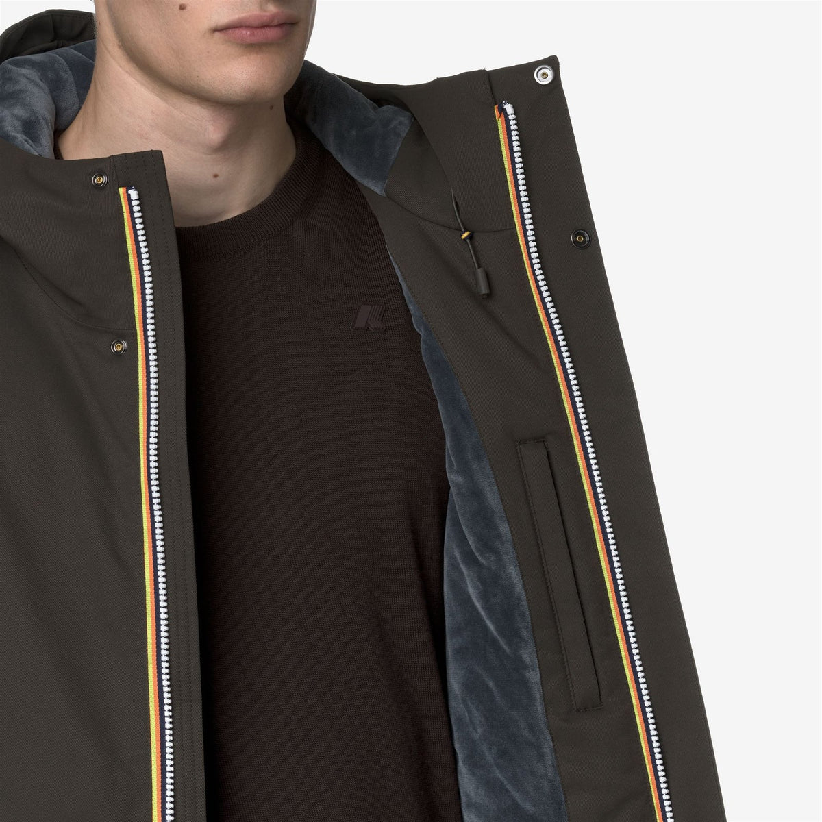 K-WAY Giubbino Uomo JARNO TWILL MARMOTTA K8133FW Black Olive Blue Airforce B2V