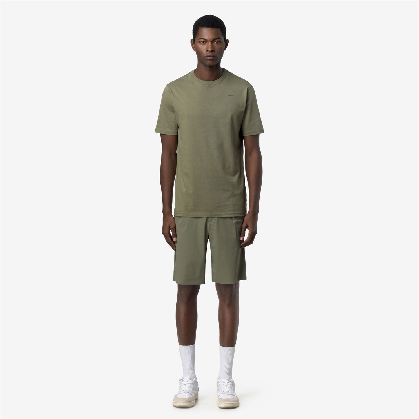 K-WAY T-Shirt Uomo ODOM JERSEY MICRO LETTERING SLIM K81489W Green Lichen V15
