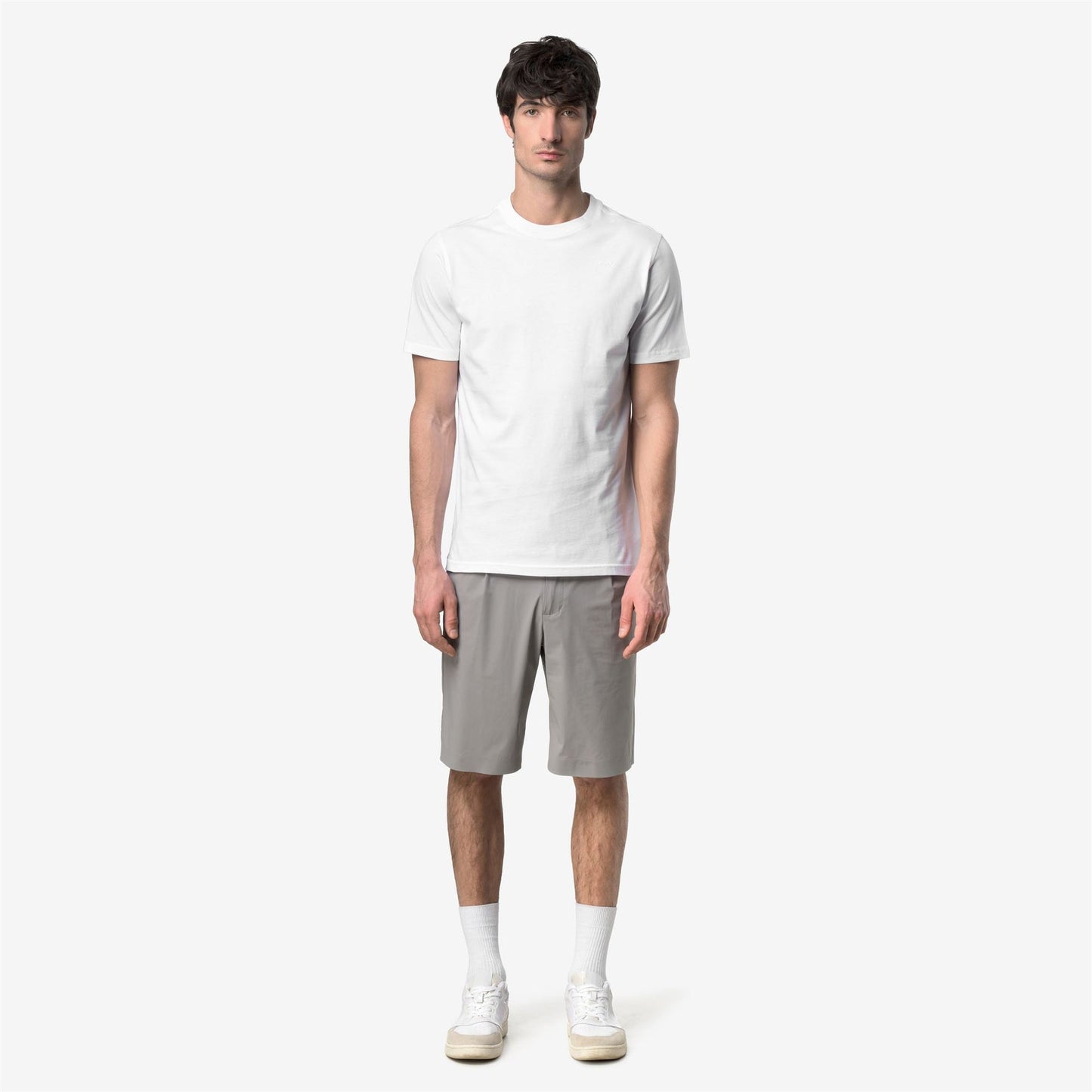 K-WAY T-Shirt Uomo ODOM JERSEY MICRO LETTERING SLIM K81489W White 001