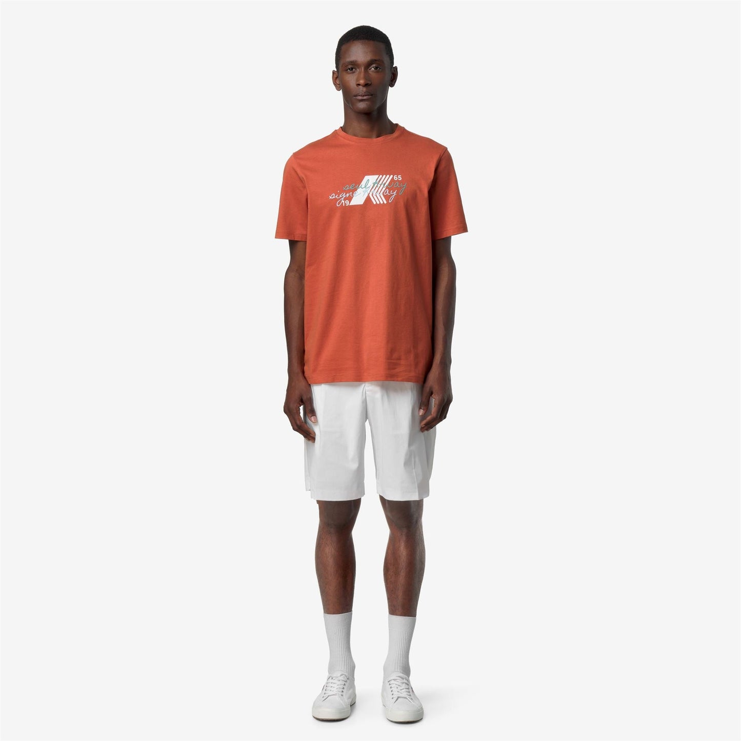 K-WAY T-Shirt Uomo ODOM JERSEY SEUL KWAY K71353W Orange Brownish 896