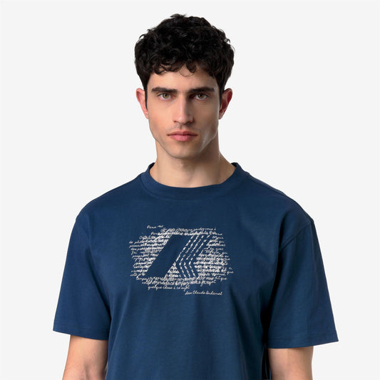 K-WAY T-Shirt Uomo SOLO JERSEY HISTORY K71357W Blue Insignia B67