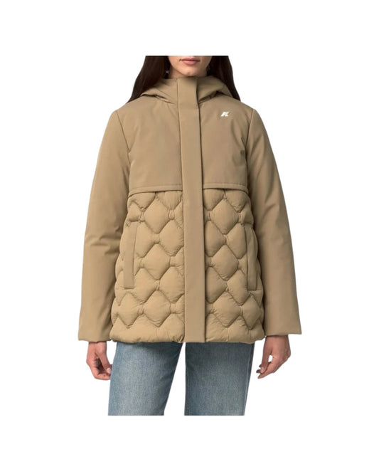 K-WAY Giaccone Donna SIPHANE HYBRID WARM SHELL K8161DW Beige Khaki 677