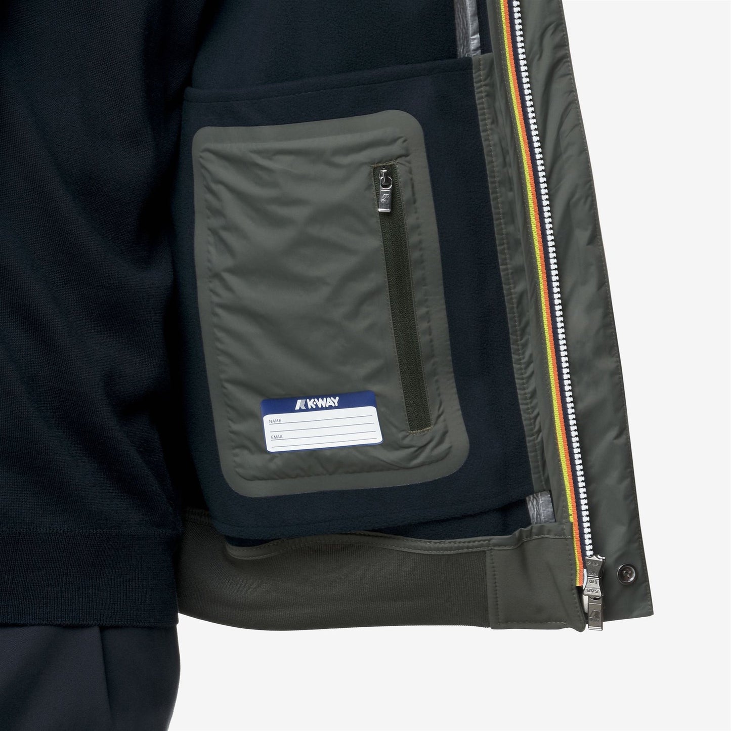 K-WAY Giubbino Uomo JOACHIM BONDED K3135KW Green Blackish Blue Depht AF0