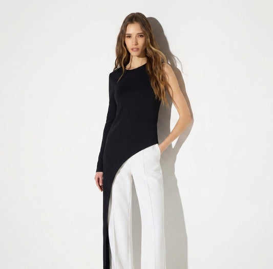 ELISABETTA FRANCHI Maglia in jersey lucido MD00367E2 Nero