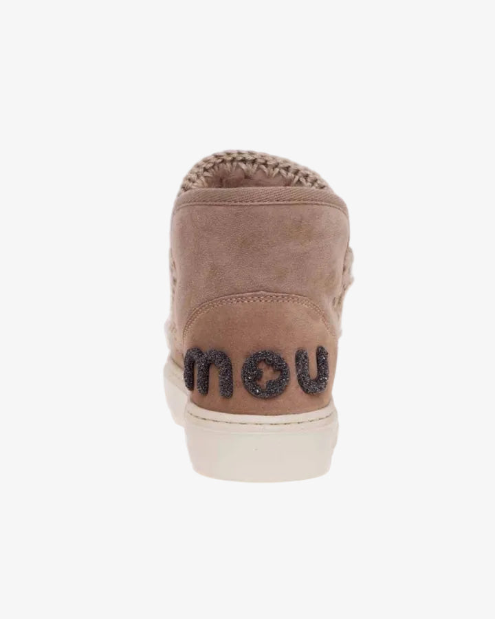 MOU Eskimo sneakers bold glitter logo Camel